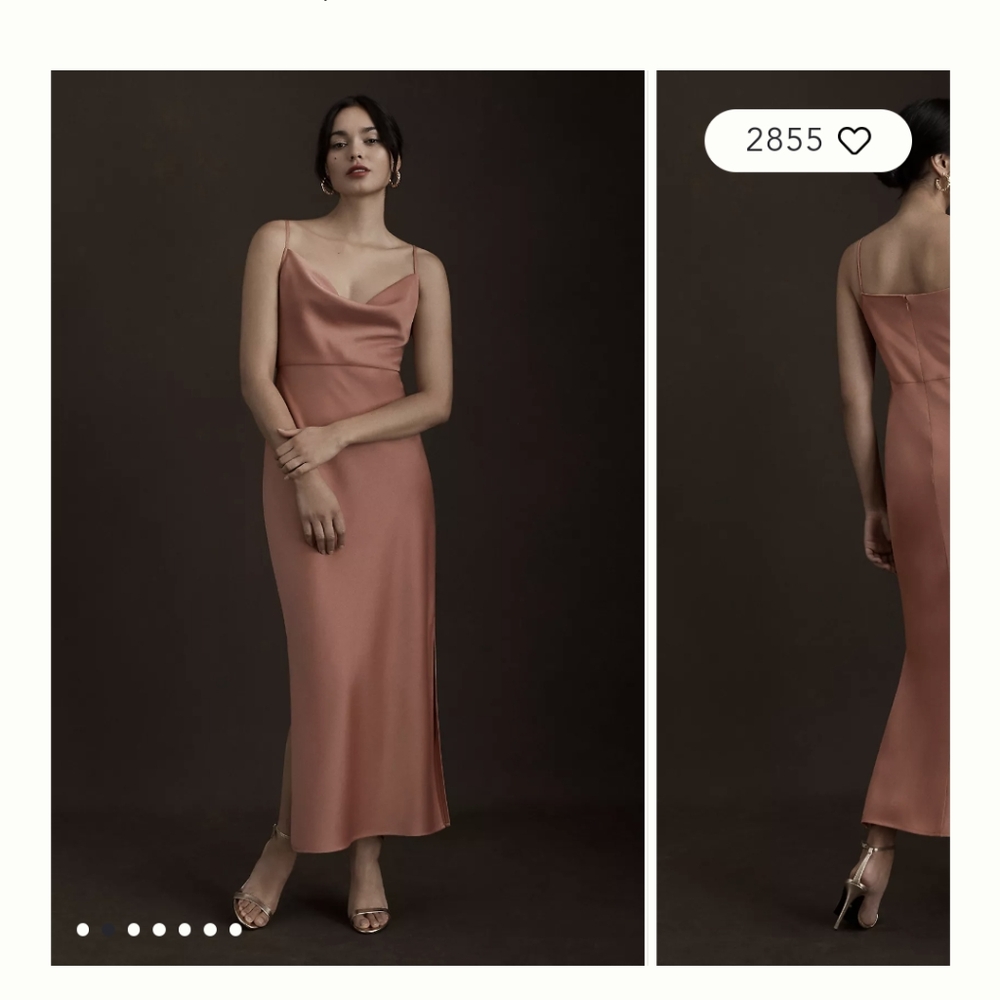 BHLDN Cali Satin Cowl-Neck Midi Slip Dress size 16 - Picture 2 of 6